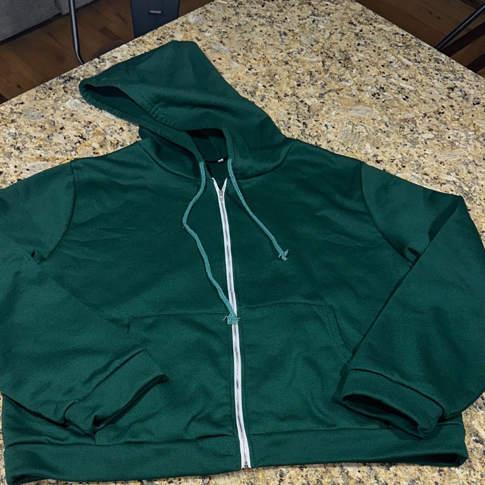 Free w/ bundle Oversized Green Zip-Up Hoodie